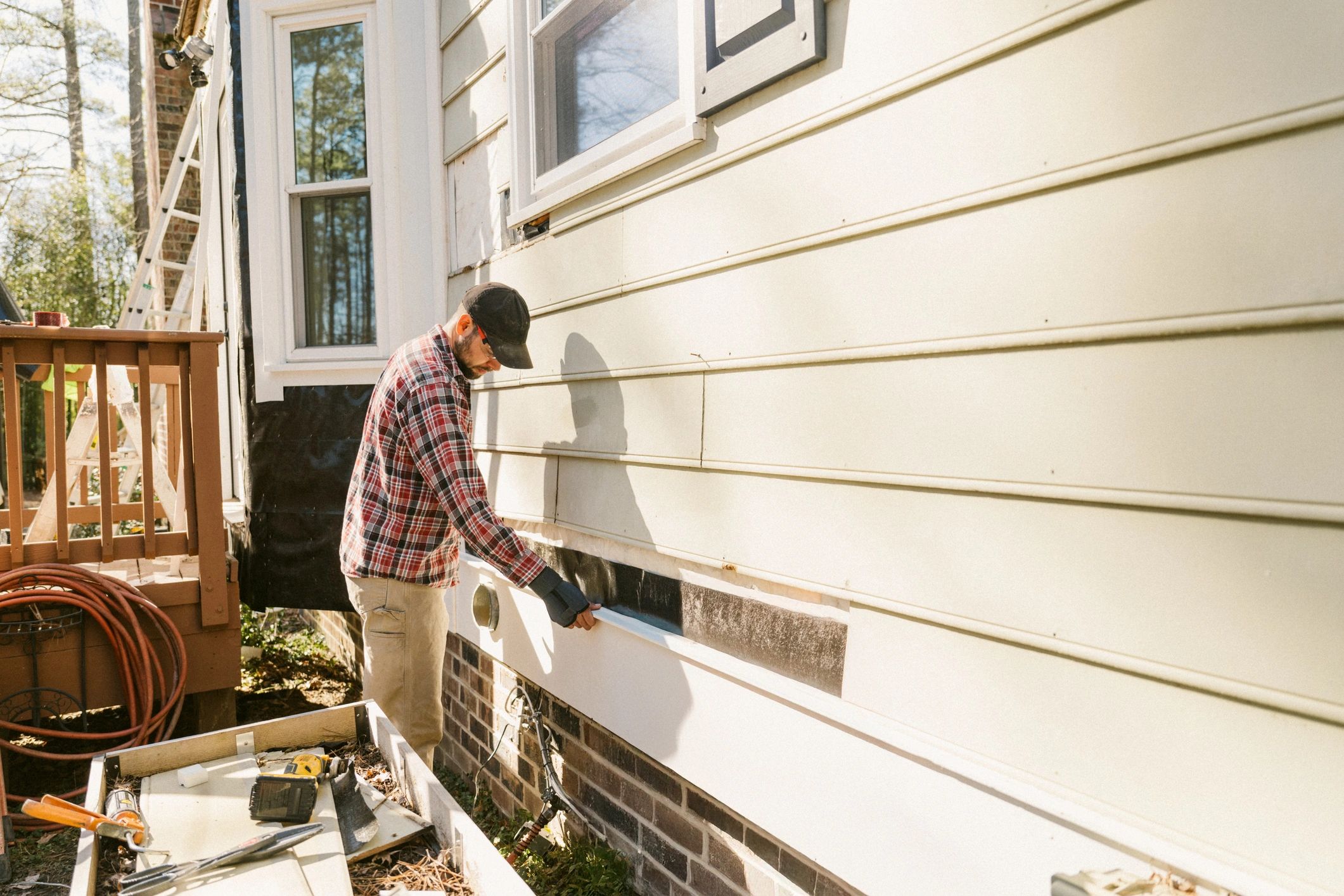 Service professional working at a residential property