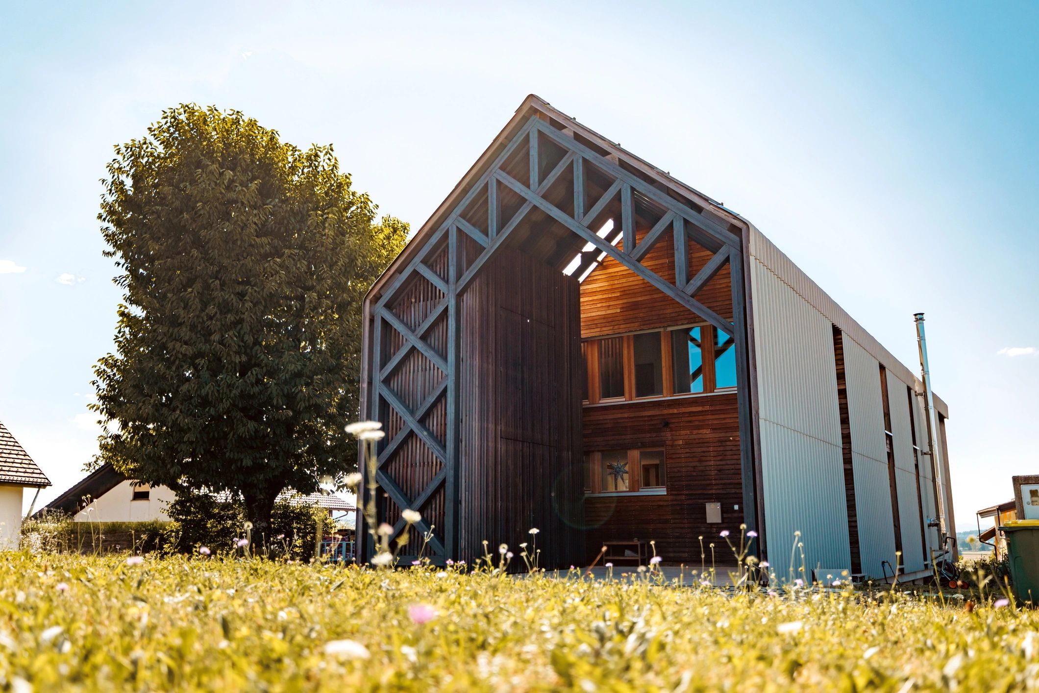 Modern residential building exterior