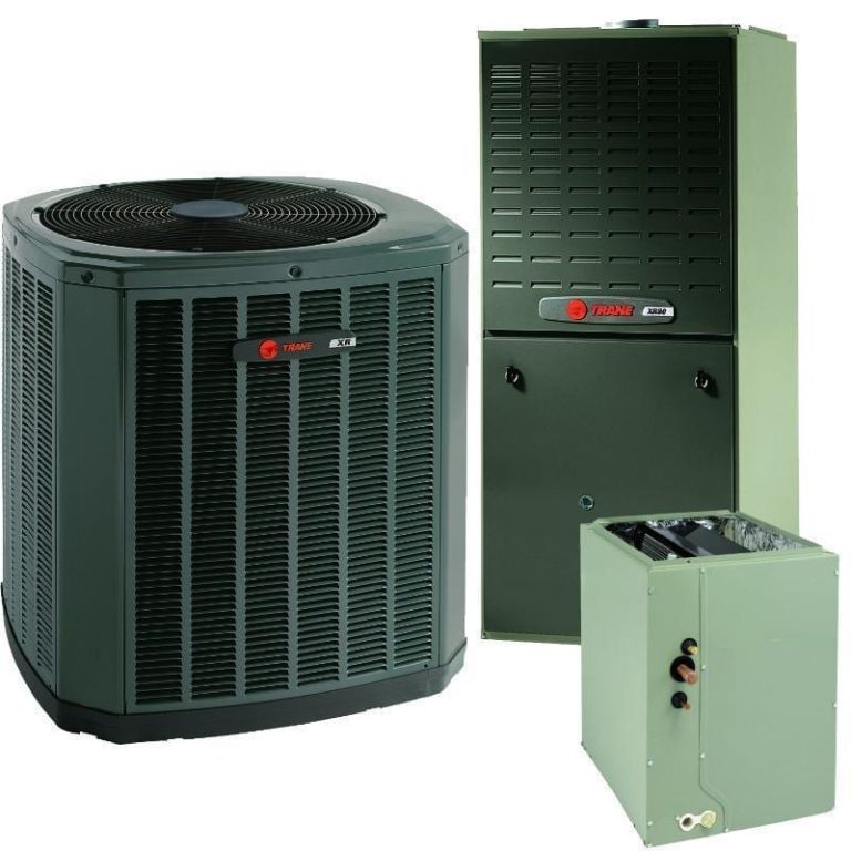 Trane HVAC system with outdoor condenser and indoor equipment