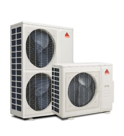 Wells outdoor HVAC condenser units for a residential system swap-out
